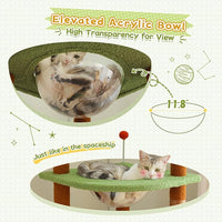 PEQULTI Floor to Ceiling Cat Tree 92.9’’-101.6’’ Height Adjustable Mushroom Cat Tower Tall Climbing Play House with Scratching Posts, Cozy Condo, Perches and Large Hammock for Indoor Cats Brown