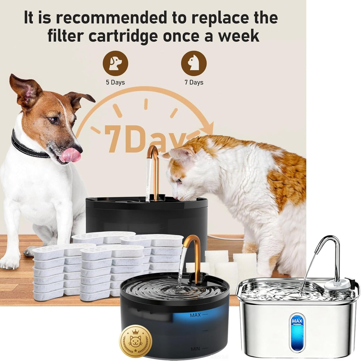 Cat Fountain Filter Replacement, for Item Model Number:S003 - 24 Filters+ 24 Sponges - image 4