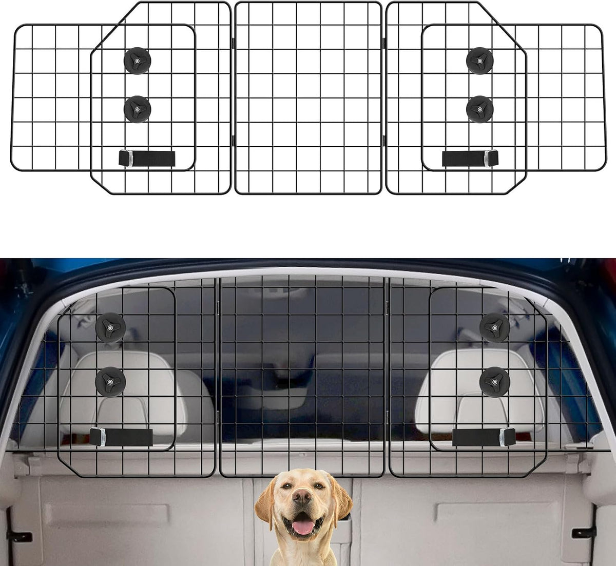 Car Dog Barrier for SUV Adjustable Heavy-Duty Steel Pet Divider Gate – Essentials for Dogs