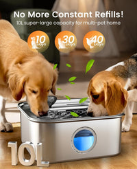 oneisall 10L/2.6Gal Dog Water Fountain for Large Dogs – Essentials for Dogs - 10L Dog Fountain+2 Sets Filters - image 2