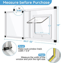 Sliding Cat Door for Window, Fits 32"-37" Width Window - White / Fit Window: 28.5"-32" Width - image 2