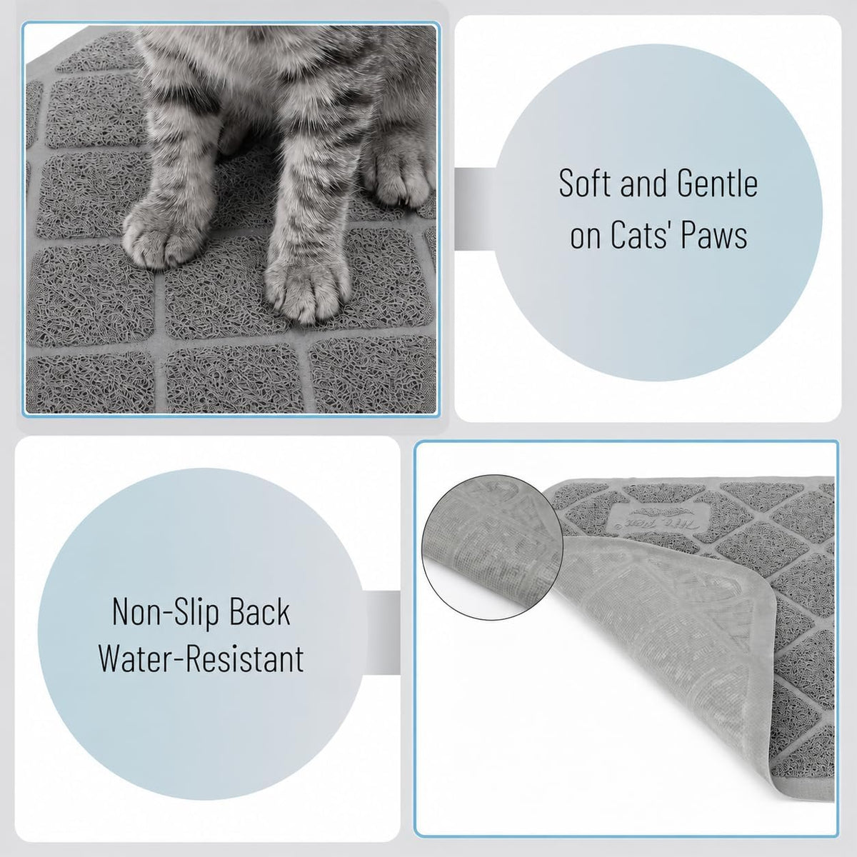 Mr. Pen, Large Cat Litter Mat, 23”x 35” - Gray - image 3