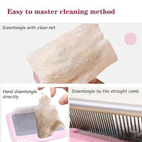 Air Cushion Slicker Brush for Dogs Cats,Soft Pin Shedding Brush for Short Haired Dog,Cat, Pet Grooming Wire Brush for Thin Curly Matted Tangled Hair,14mm(0.55"),Pink