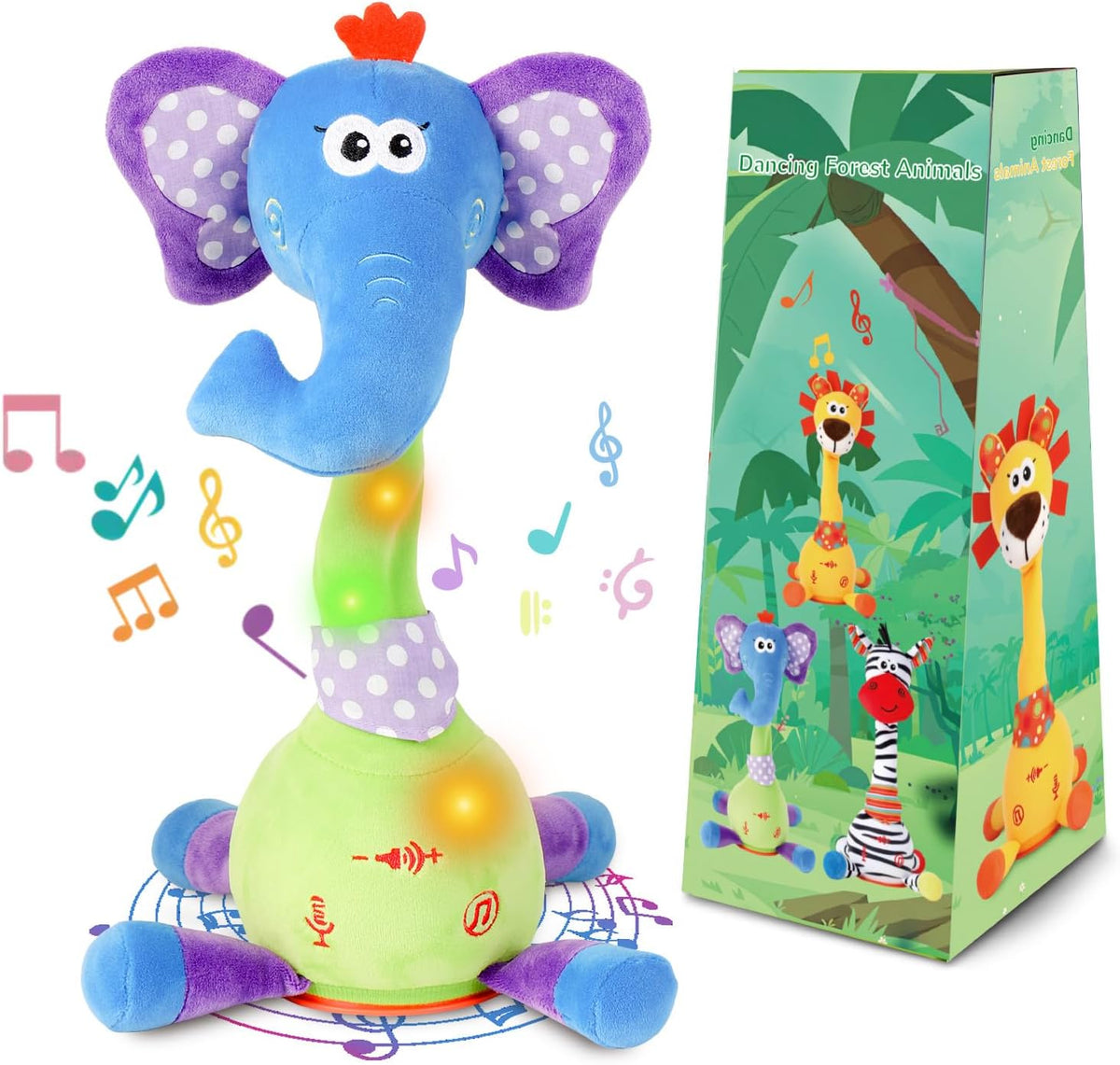 Dancing Talking Giraffe Toy, Singing Giraffe Baby Toys for Kids – Fun for Kids & Family - Elephant