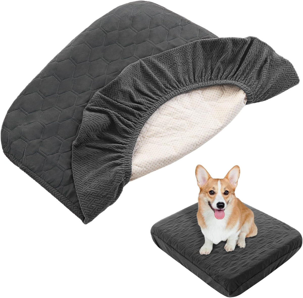 nanbowang waterproof replacement dog bed cover with elastic band and antislip back