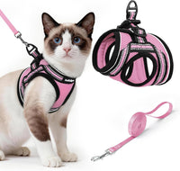 rabbitgoo Cat Harness and Leash Set, Step-in Soft Vest - L / Pink