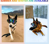 Large Dog Sunglasses with Adjustable Strap UV Protection, Suitable for Medium-Large Dogs, Soft Goggles (Army Green Frame)