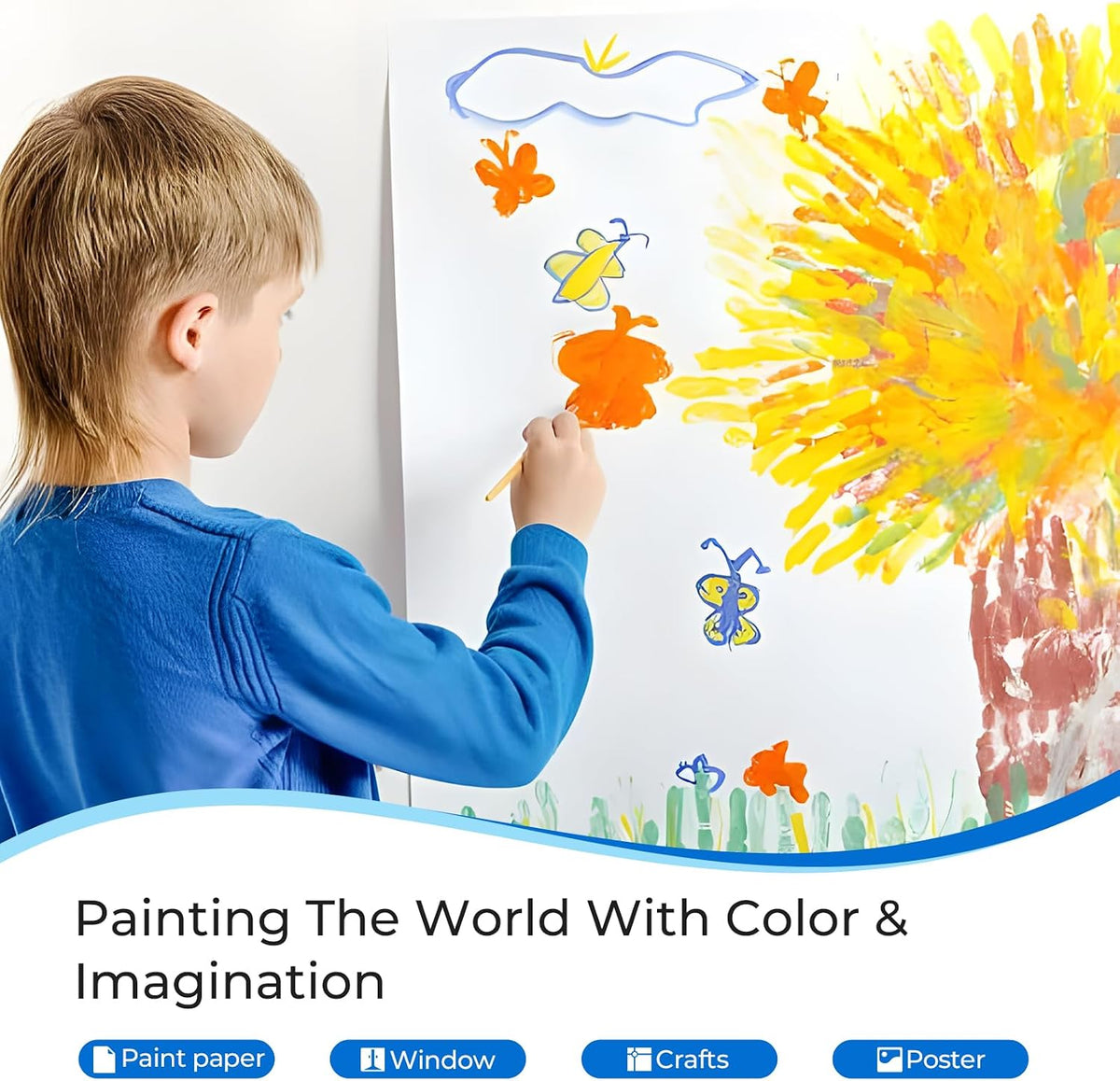 Nicpro 18 Colors Large Washable Paint Set for Kid - 8 Colors / 4 Fl Oz (Pack of 8) - image 4