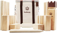 SunNordic rubber wood Kubb yard game set with king, blocks, batons and canvas carry bag - view 5