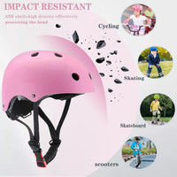 FOOKCIAN Kids Helmet,Toddler Skateboard Helmets for Ages 2-3-5-8-14 Years Boys Girls with Knee - pink / Small: 18.9"-21.3" / 3-8 year - image 3