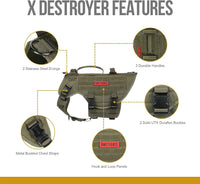 OneTigris Large Tactical Dog Harness No Pull Handle XL Black – Essentials for Dogs - Small / Green - image 2