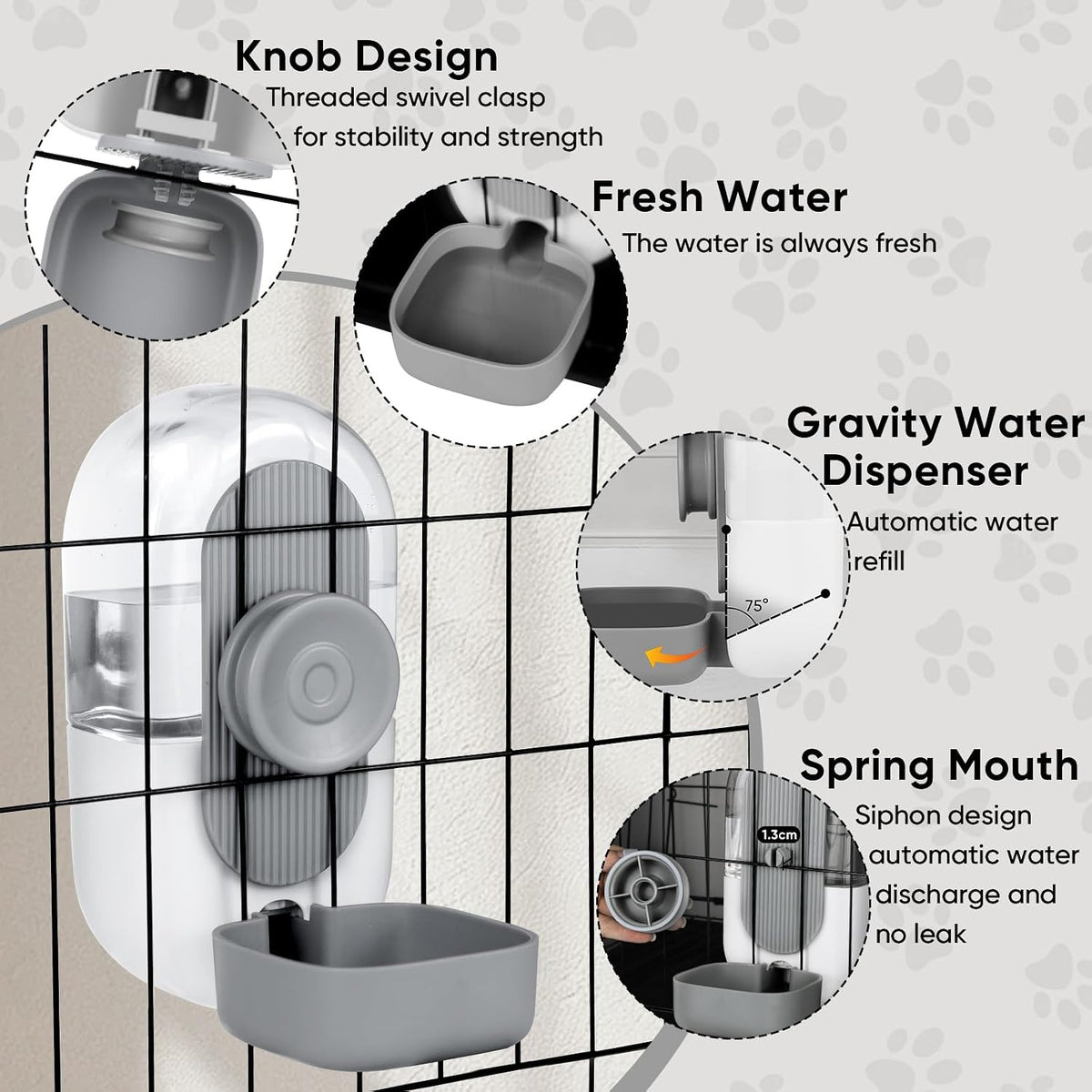 Lemtrflo 28oz Rabbit Water Bottle Dispenser - Gray - image 4