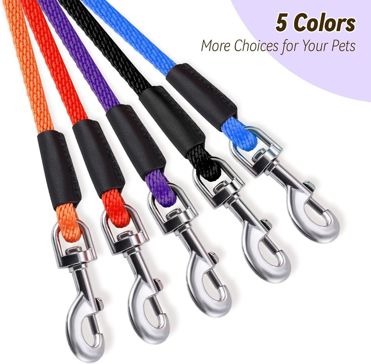 Check Cord Dog Leash Long Lead Obedience Recall Training Tracking - Purple / 3/8 inch * 50foot - image 2