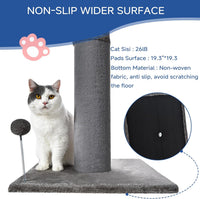 Cat Craft 41" Tall Short Plush Cat Scratching Post for Indoor Cats - Gray / Classic Carpet - image 4