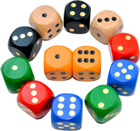SmartDealsPro Set of 5 Random Color Large 1/5" Round Edge Wooden - 6 Colors 12 Pieces