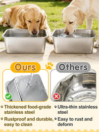 2Pcs 4 Gallons Food Grade Stainless Steel Extra Large Dog Bowls – Essentials for Dogs - 4 Gallons - image 2