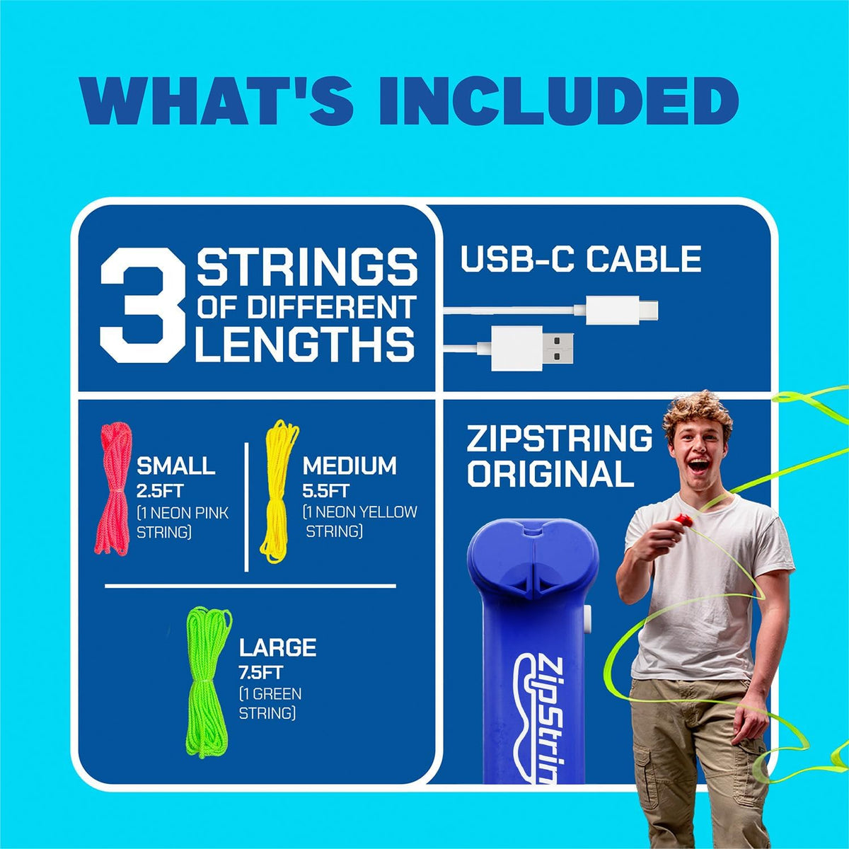 ZipString Original Rope Launcher Toy - Bold Blue - image 3