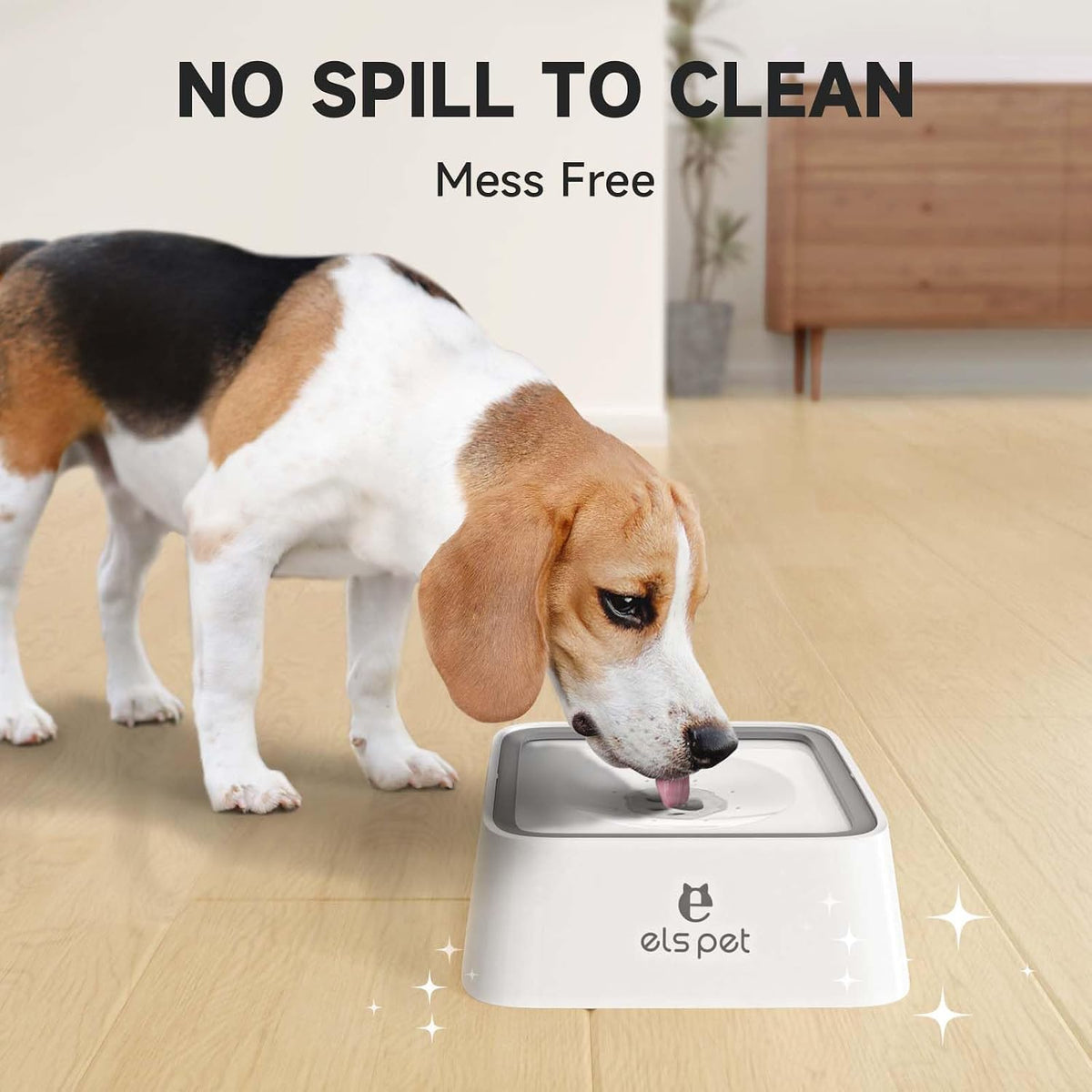 ELS PET No Spill Dog Cat Bowl 35oz 1L Anti Slip Travel Water - 2L / White - image 3