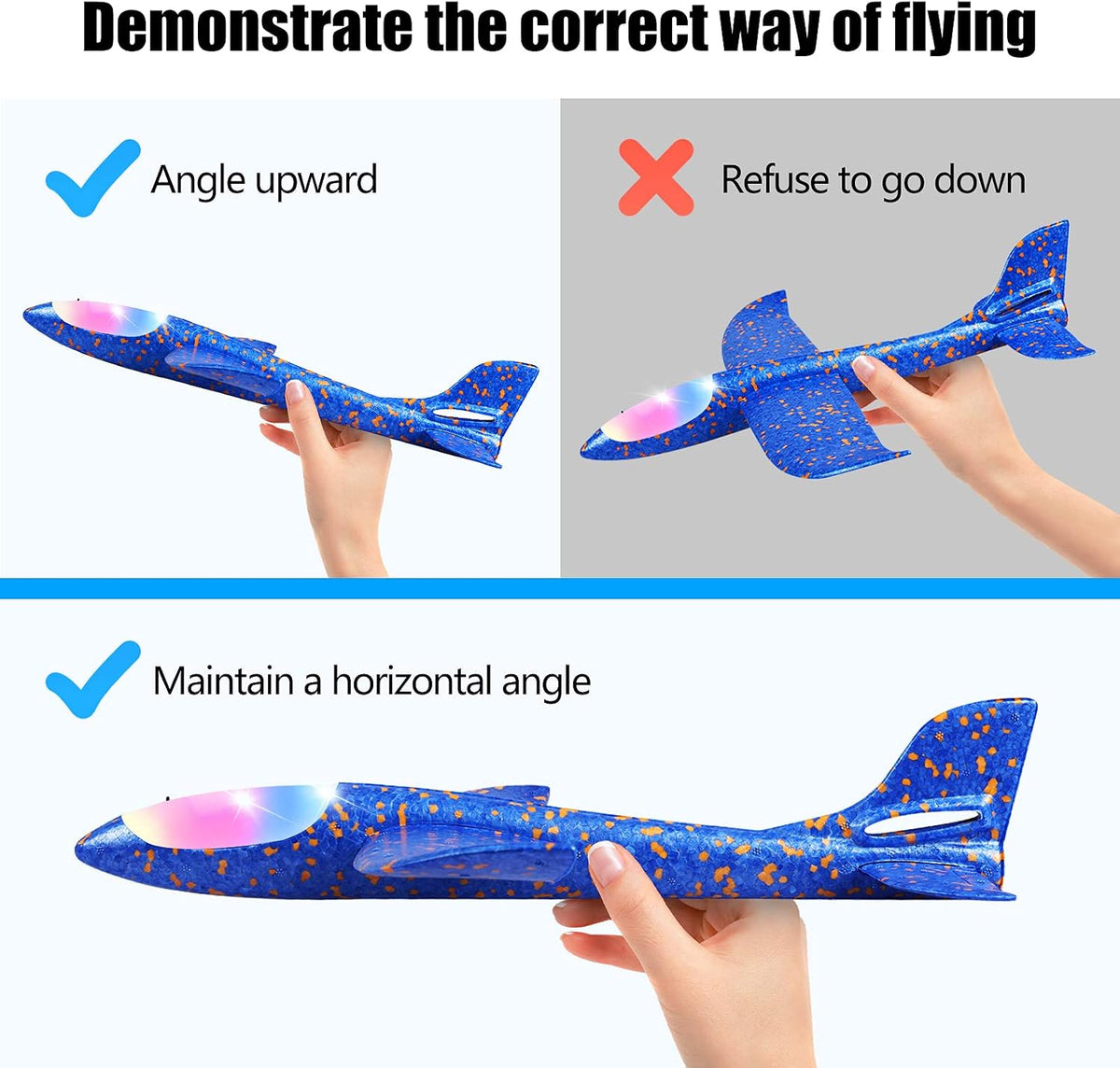 2 Pack LED Light Airplane - Red and Blue - image 3