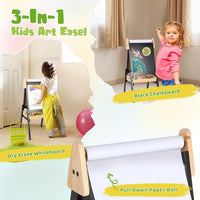 Idea Family 3-in-1 double-sided wooden kids easel with paper roll and storage tray - view 2