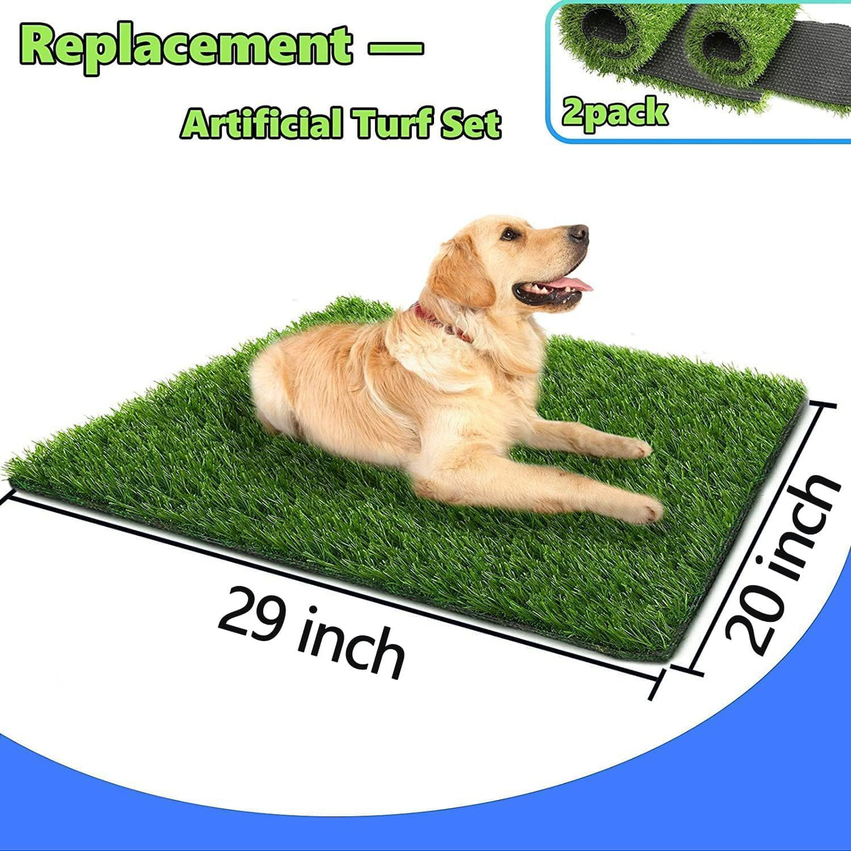 30 x 20 inches 2 Pack Fake Grass Pee for Dogs Artificial Grass Rug - 29 x 20 Inch (Pack of 2) - image 2