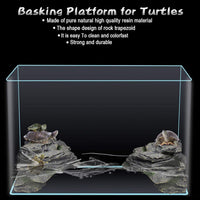 PINVNBY Basking Platform for Turtles Tortoise Dock Resin Resting Rock - 【L:7.1”Lx6.3”Wx2.7”H】 / 【Bronze】 - image 2