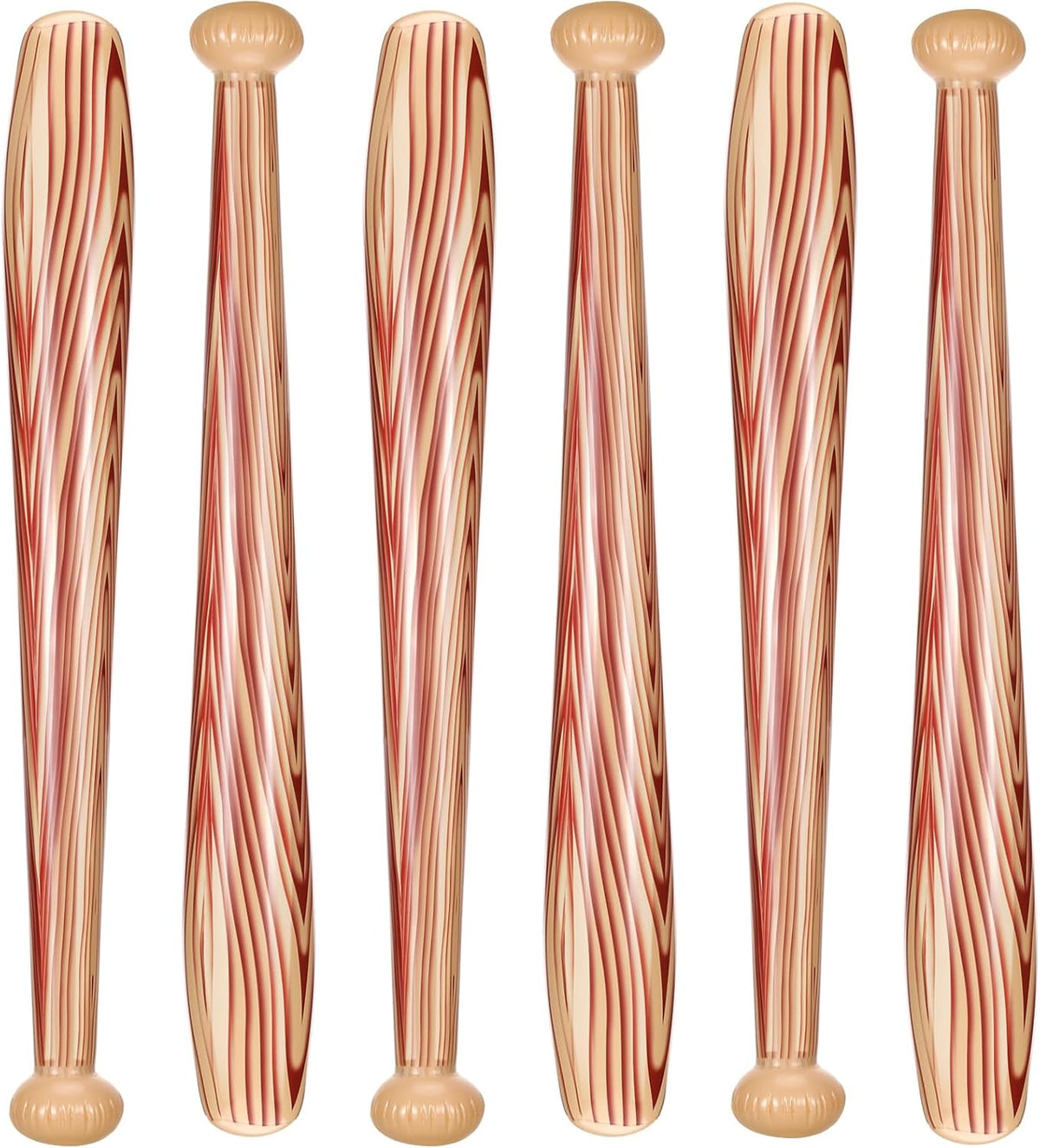 Sotiff inflatable baseball bats, 6-pack of 29.5 inch blow up bats in Wood color - view 2