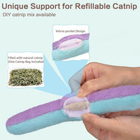 Retro Shaw Cat Toys Kicker Pillows 3Pcs, Refillable Catnip Toys with Crinkle Sound Inside, Interactive Indoor Cat Nip Kitty Kick Sticks for Kitten 10.1 Inches