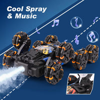 NEXBOX Cool 8 Wheels Hand Controlled rc Stunt Car Toys - Black, Blue - image 3