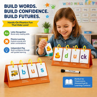 Alened phonics flash cards with CVC word builder panel, rings and picture cards - view 4
