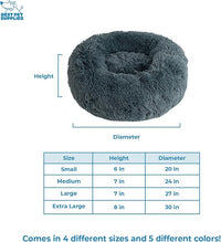 Best Pet Supplies Round Dog Bed with Reversible Pillow, Luxuriously Soft Machine Washable Dog Bed for Small and Medium Breeds - Dark Gray 26" x 22" x H:6.4"