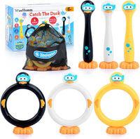WeeHomm 9 piece duck pool diving toys with dive rings, dive sticks and floating ducks - view 2