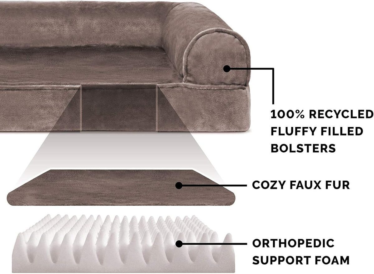 FurHaven Classic Sofa Orthopedic Dog Bed for Large Dogs - Large / Driftwood Brown - image 4