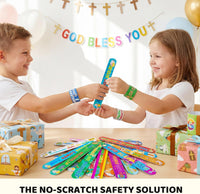 MCPINKY 64 Christian slap bracelets with Bible verses, crosses and doves - view 4