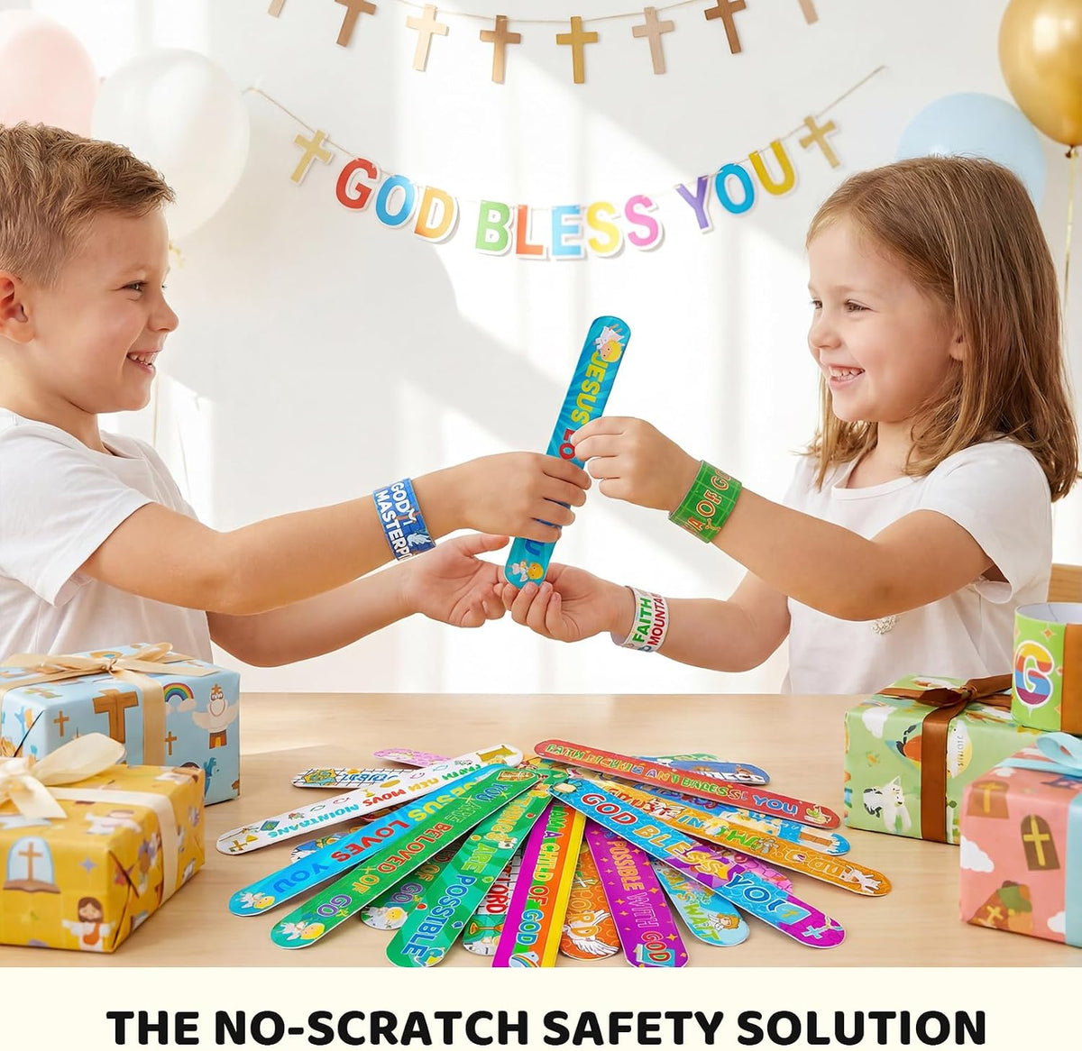 MCPINKY 64 Christian slap bracelets with Bible verses, crosses and doves - view 4