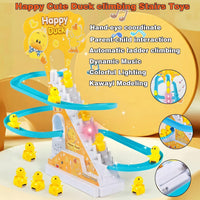 BuerKeo duck climbing stairs toy with 9 ducks, LED lights and slide track - view 3