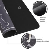 Dog Cat Food Mat, Rapid Absorbent Pet Feeding Mat - 29"L x 17"W / Square Dark Grey - image 3