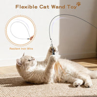 Pawaboo Cat Feather Wand Interactive Toy - A-Brown - image 2