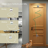 Cat Toys Interactive for Indoor, Cats Toy Hanging Door Electric for Bored, Feather Toy Kitten Rechargeable Door Hanging Automatic String with 4pcs Feather Toys, White