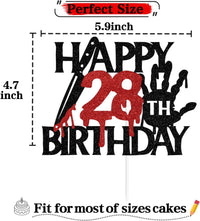 Black glitter Killer Happy 13th Birthday cake topper for a horror Halloween party - view 27