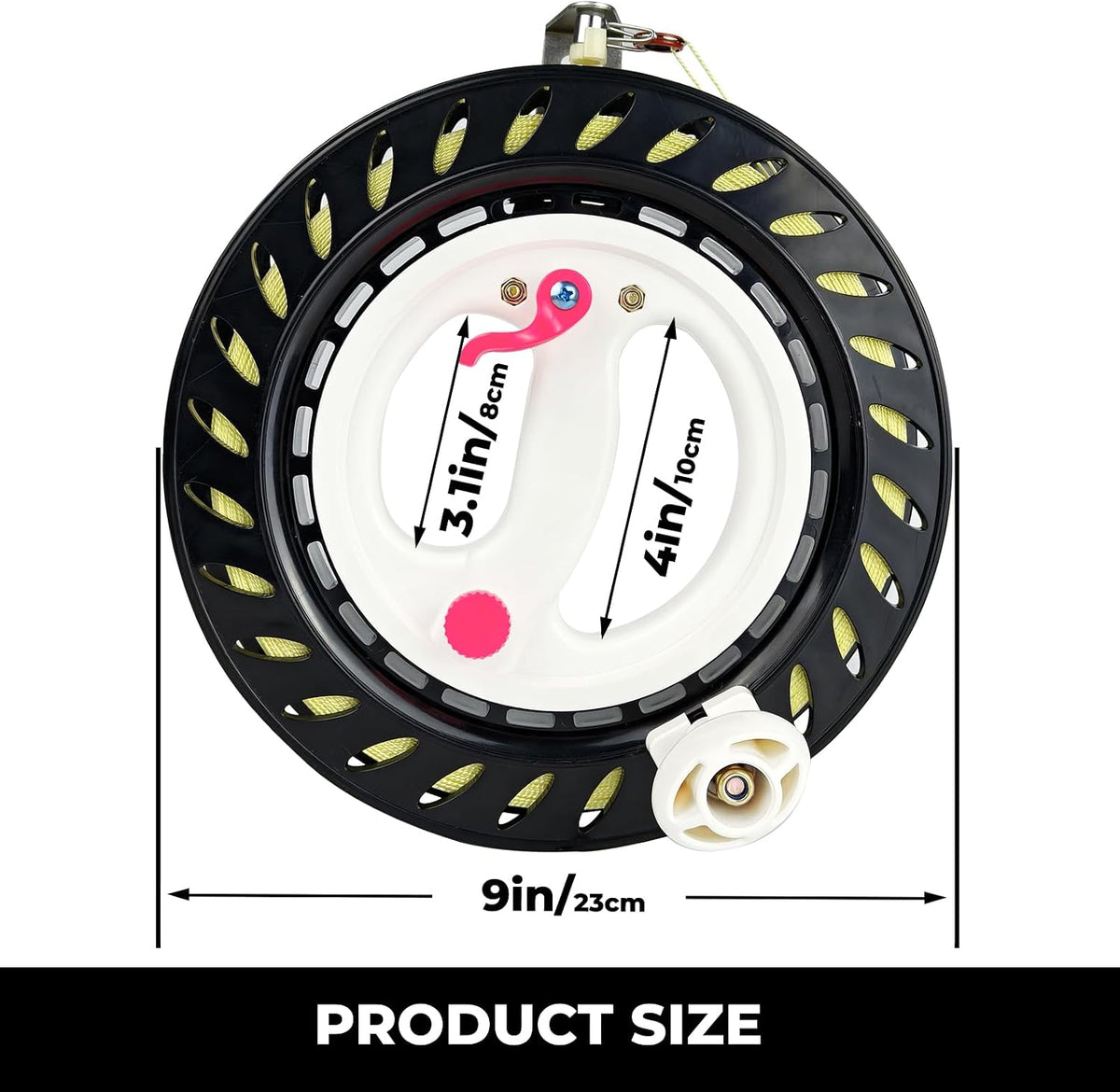 7.2in Kite Reels for Teens - Black Kite Reel with Brake / 9 inch - image 2
