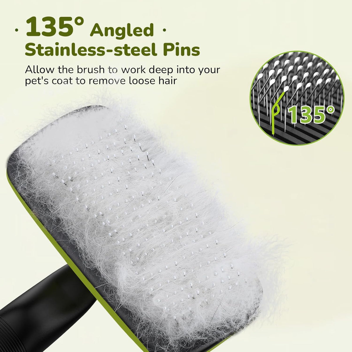 Pecute Skin Friendly Self-Cleaning Slicker Brush for Dog & Cat - Large / Green - image 3