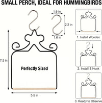 4-Pack Metal Hummingbird Swings Black – Essentials for Birds - Black - image 3