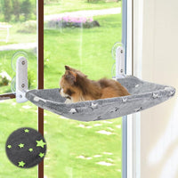 Glow in the Dark Cat Window Perch, Foldable Cordless Pet Hammock - 1PC Stars - M