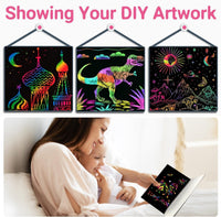 ZMLM Scratch Paper Art Craft: 2 Pack Rainbow Scratch Set for 3 4 5 6 - Classic - image 4