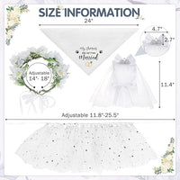 SCENEREAL Dog Bandanas Dress Set for Small Dogs, Dogs Wedding Outfit with Flower Collar Veil, Puppy Party Supplies Pet Tutu Skirt Costume
