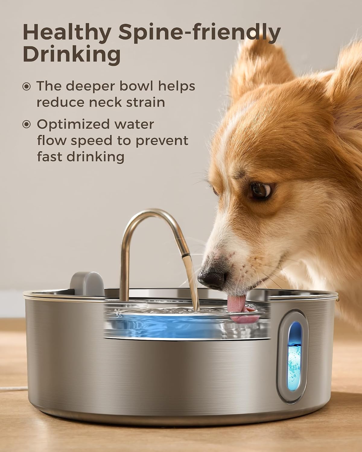 7L/236oz Stainless Steel Dog Water Fountain for Large Dogs & Cats – Essentials for Dogs - Silver / Water Fountain + 1 Filter + 1 Sponge - image 4