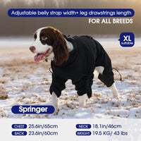 Full Body Dog Coat,Warm Dog Fleece Jackets with Harness Built in Windproof Dogs Snowsuit Zip up Pet - Black / XXX-Large - image 3