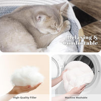 Handwoven Cat Basket Bed Cooling for Indoor Cat with Cushion – Essentials for Cats - Grey - image 3