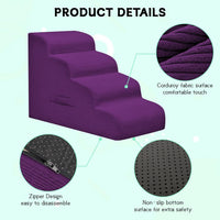 4 Step Dog Stairs Pet Ramp for High Beds, Sofas and Cars – Essentials for Dogs - Purple / 3.0 / 3-Step 16"H - image 2